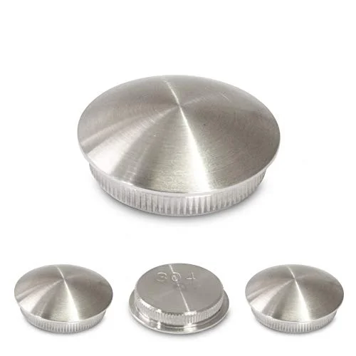 ändkåpor rostfritt stål V2A rörförslutning, lock, rörpropp för räckesrör, 42,4 mm (välvd helmaterial Ø mm) 4251704407732