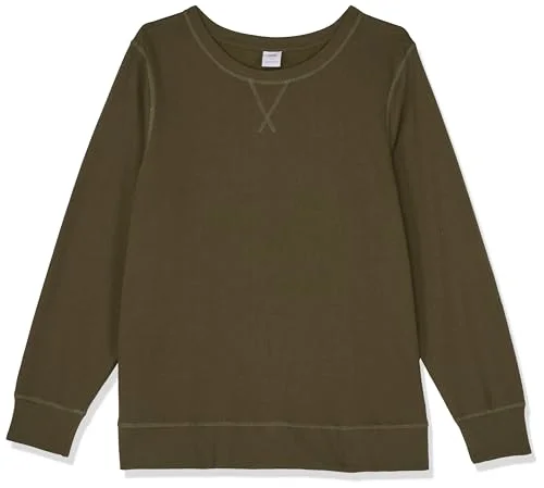 Amazon Essentials dam fransk frotté fleece rund hals sweatshirt (finns i plusstorlek), oliv, medium 195111698472