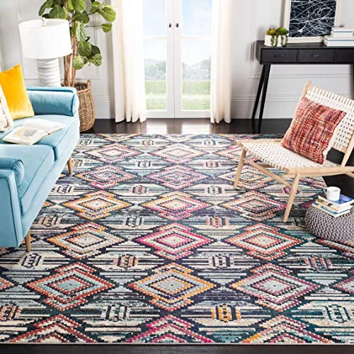 Safavieh Modern Chic inomhus Rektangulär matta, Flätad, Madison Collection, MAD455, i svart/Orange, 91 X 152 cm för vardagsrum, Sovrum eller alla utrymmen 889048778306