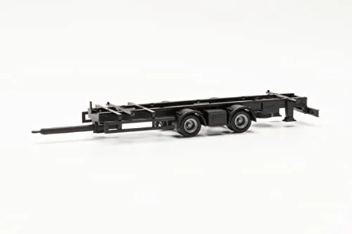herpa 085540 lastbilsmodell, tandem hängande hållare för volymtåg 7,82 m med utbytbar konstruktion, 2 st. Originaltrogen skala 1:87, modellbil, modelltillverkning, dekoration, miniatyrmodeller, svart 4013150085540