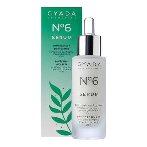 GYADA COSMETICS, Renande ansiktsserum N.6 Antimikrobiellt verkande Seboregulator för fett, akne och orena, propolisbaserade, Aloe Vera vitamin E, 30 ml 8054609980517