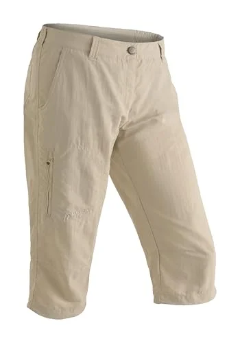 MAIER SPORTS dam funktion capri halsar av 100% PA, funktionshos/utomhusslang/vandringshus/stenbyxor, grå (fjäder grå/743), storlek 34 4050768132136