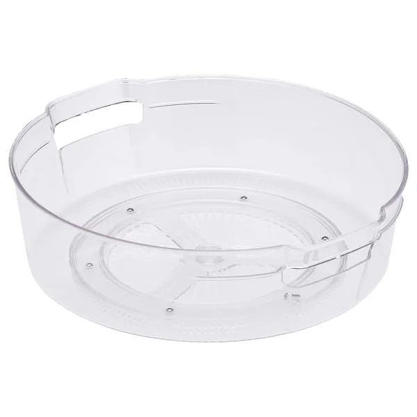 1 Pack Snurrande Förvaringsorganisatör, halkfri roterande förvaringsbehållare med handtag, plastkryddhylleorganisatör för köksskåp Kylskåp (11,54 tum RGX002183ZCR