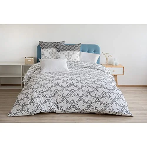 Home Passion linne påslakan 3 delar 100 % bomull 57 trådar 2 personer 240 x 220 cm grå frysa 3701393702058