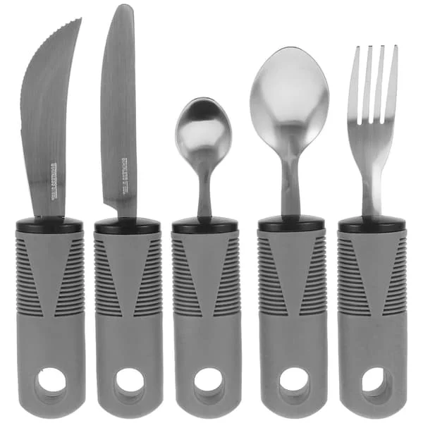 1 set av bestick för funktionshindrade, halkfria bärbara bestick, bestick för funktionshindrade (21,00X3,50X2,00CM, grå) LGH-07724 1 set av bestick för funktionshindrade, halkfria bärbara bestick, bestick för funktionshindrade (21,00X3,50X2,00CM, grå) LGH-07724