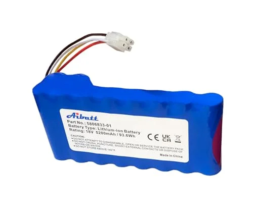 Aibatt robotgräsklippare, ersättningsbatteri för Husqvarna Auto 320, 330X, 420, 430, 430X, 440, 450X, 520, 550 gräsklippare, ersättning 580 68 33 01,580 02 batterier (5200 mAh/18V/93.6 Wh) 734134184250