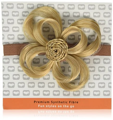 Love Hair Extensions Blomma hår accessoar på elastiskt band, färg M2427 solljus blond/rik blond 5035620019823