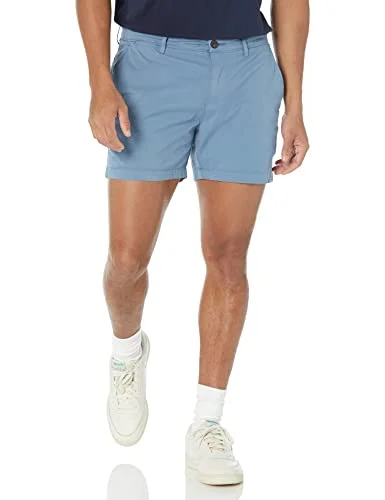 Amazon Essentials Herr Slim Fit 5 tum platt framsida komfort stretch chino kort (tidigare Goodthreads), blå, 31 191770811863