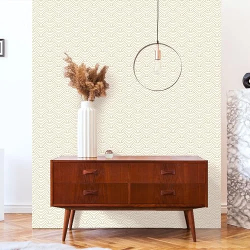 Ambiance Sticker Förlimmad non woven tapet jätte fresker art deco mönster bågar dekorativt självhäftande H 300 x L 60 cm 5415231939619