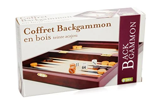 Smir Backgammonbox i trä mahogny nyans tänkande och strategispel traditionellt spel speldelar trätillbehör 3472365290100