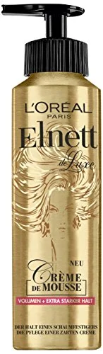 L'Oréal Paris Elnett skumbeständig, stylingmousse för volym, glans och extra starkt grepp, värmeskydd styling, hårskum, alla hårtyper, diffusor enkel användning, mousse, 200 ml 3600522506805