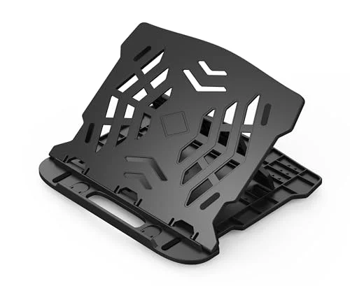 Q Connect laptopstativ/ergonomiskt laptopstativ för bärbar dator MacBook stativ av plast/svart / 25,5 x 1,8 28 cm/0,46 kg 5705831144699