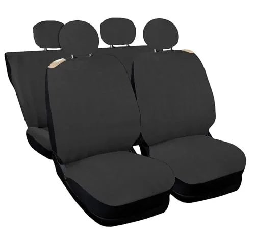 Auto Accessori Lupex Bilsätesöverdrag kompatibelt med Cinquecento 500, tillverkad i Italien, polybomull, set fram och bak (grå ryggstöd 50e50) 8056669279082