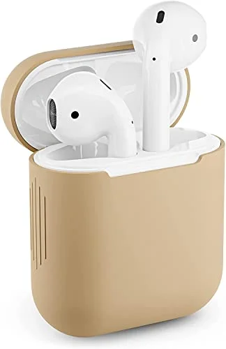 Skyddsfodral för Apple Airpods 2 silikonfodral Airpod fodral med exakt passform (ljusbrun) 719899190265