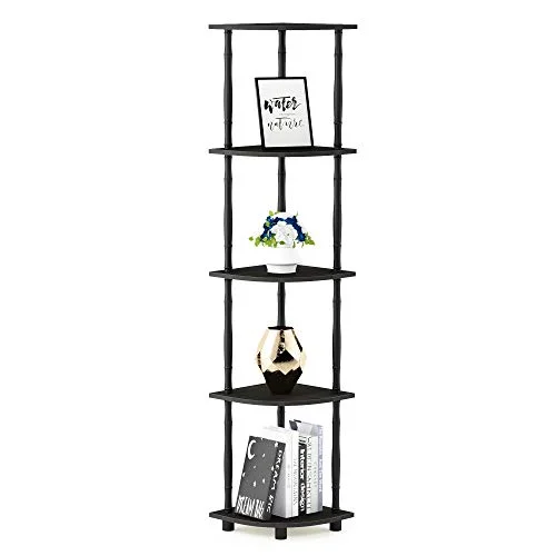 Furinno verktygslösa hyllor, trä, espresso/svart, en storlek 816718026191