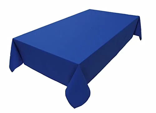 Högkvalitativ bordsduk bordslinne av 100 % bomullssamling, koncept, valbar färg och storlek (bordsduk oval 150 x 400 cm, kungsblå) 4260585475648