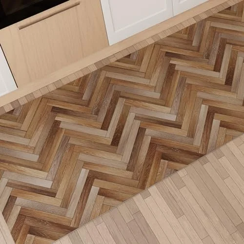 PETTI Artigiani Italiani köksmatta, tvättbar halkfri kökslöpare, 52 x 240 cm, parkettdesign 01, 100% tillverkad i Italien 8053687766211