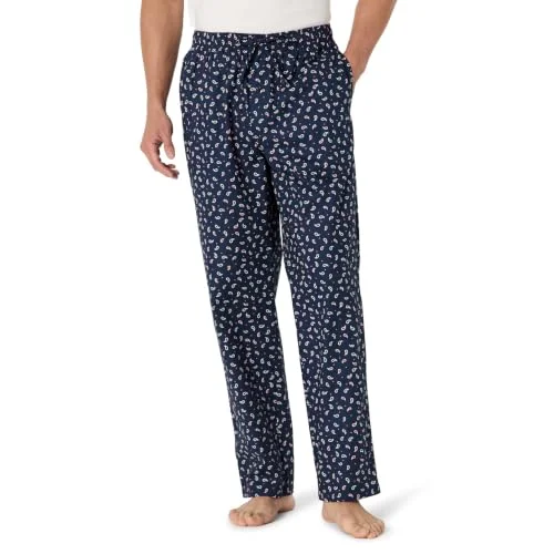 Amazon Essentials Men's Vävd pyjamasbyxa rak passform, Marinblå Paisley, S 192912462455