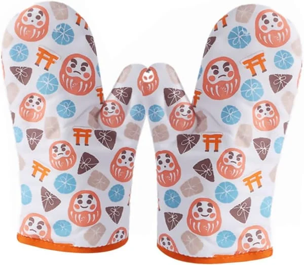 1 par orange isolerade handskar bakhandskar ugnshandskar silikon CJ-JX-0813000380