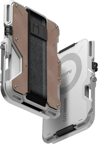 Aulumu G03 Herrplånbok Läder Metallkorthållare Kompatibel med MagSafe Multifunktion Mobiltelefon Ställ/Grepp Flasköppnare RFID Skyddande Kort 6975941660672