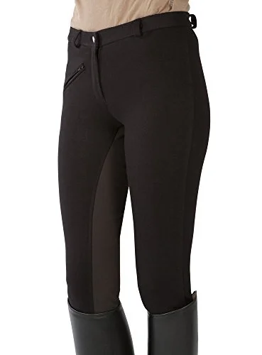 PFIFF Unisex Vollbesatzreithose, Svart (Svart/Brun), 146 4032668166039