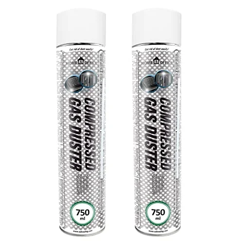 AABCOOLING 2x750 ml Home&Office Compressed Gas Duster Luftdammare för dator, tangentbord, annan kontorsutrustning, luftkompressor, tryckluft PC, tangentbordsrensare, aerosol, K2 5907678909886