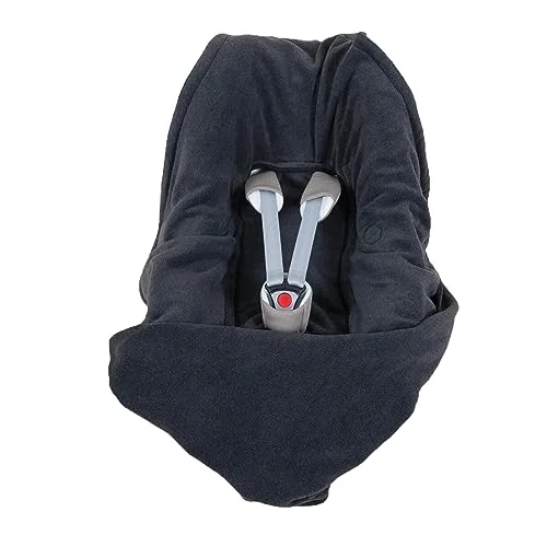 Hoppediz Fleece inslagningsfilt med bältesspår för bilsäten (3 och 5 punkt) antracit 4250431301276