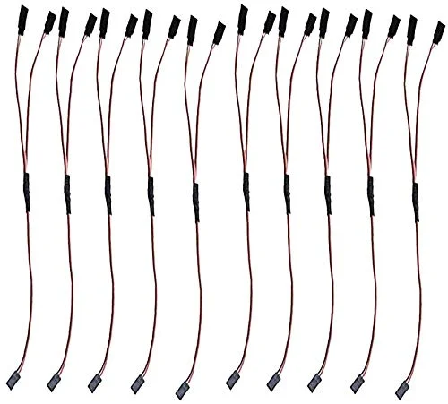 10 stycken Servo Y kablar, Premium RC förlängningskabel, Extension, 200 mm 1 till 2 kabel, 3 stifts kabel JR kontakt förlängning på flygplan 726972909058