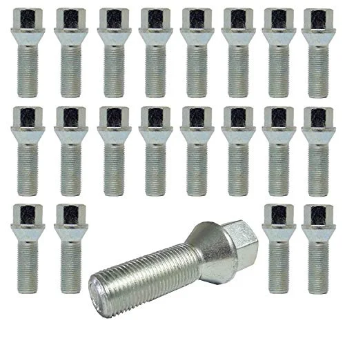 20 Tracer hjulskruvar hjulbultar konisk krage M14 x 1,25 28 mm kompatibel med BMW 1 serien, 2 3 4 6 7 X3, X5, X6 Mini 4019484938231