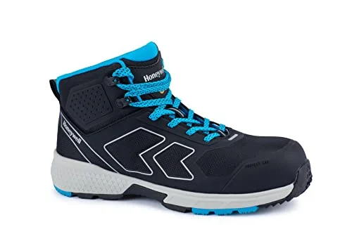 Honeywell Agile Runner S3 SRC ESD arbetsskyddsskor för kvinnor och män, mid cut stil, 3D mesh foder, glasfiber tåhätta, gummi yttersula, blå, storlek 11 UK, 6250125 46 3603836080245
