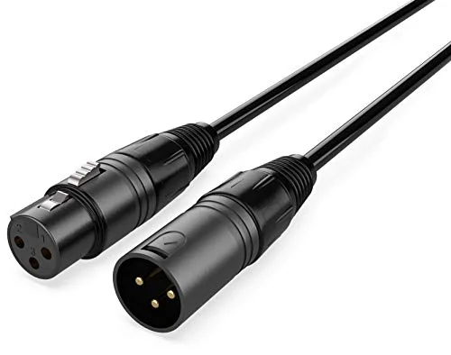 Audibax Silver Black XLR-kabel hane till XLR Kvinna - Längd 20 meter Hög-signalöverföring OFFC-kontakter PVC-beläggning Maximal isolering Diameter 6 mm Svart 637913403484