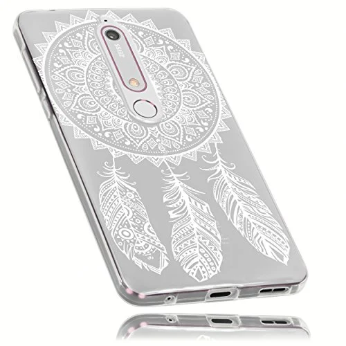 mumbi skal kompatibel med Nokia 6 2018 mobiltelefon fodral mobilskal tunt motiv drömfångare transparent 4251077293413