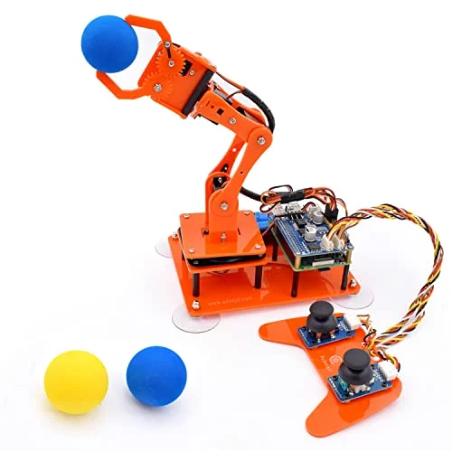 Adeept 5 DOF robotarm kit för Raspberry Pi 4 B 3 B+ A+, programmerbar gör det själv kodning STEM pedagogisk axlad med pytonkod och självstudier (PDF) (orange) 727238953099