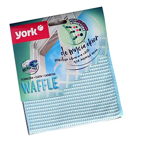 Mikrofiberduk för fönster WAFFLE YORK, mikrofiberrengöringsdukar, mikrofiberfönsterduk, polerad också glas och porslin; kan användas utan glasrengöring, mikrofiberhanddukar bil. 5903355124771