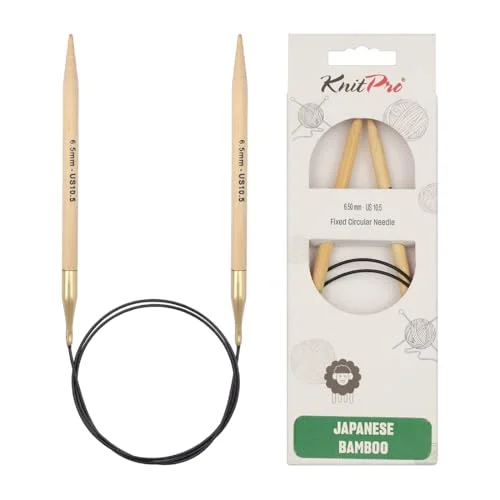 KnitPro K22252 rund sticknål, bambu, brun, 80 cm x 6,5 mm 8904086238741