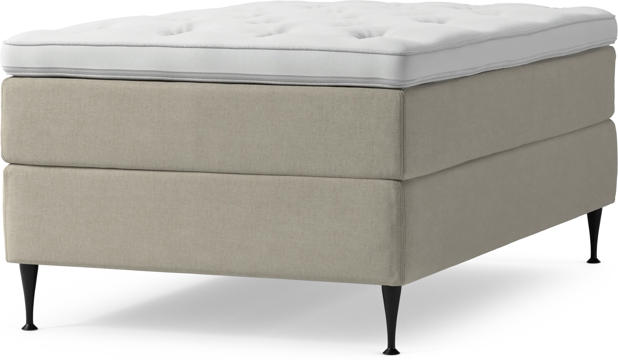 Delux Dream Kontinentalsäng, enkelsäng 120 cm med bäddmadrass och sängben RKQCC