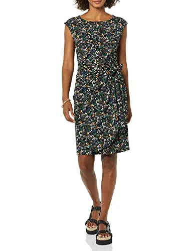 Amazon Essentials dammössa ärm båthals falsk wrap klänning, svart Ditsy blommig, XX Large 196433565527