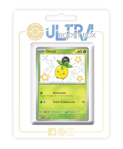 Olivini (Smoliv) 102/091 Shiny Ultraboost X Écarlate et Violet 4.5 Destinées de Paldea Box med 10 franska Pokémon kort 3701604931000