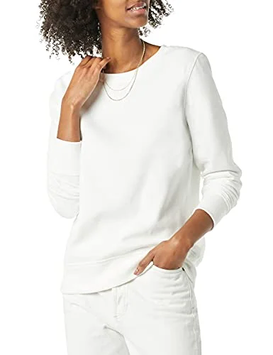 Amazon Essentials dam fransk frotté fleece rund hals sweatshirt (finns i plusstorlek), vit, X Large 195111698663