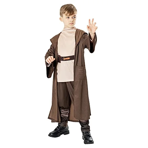 Rubies 3014763 4 OBI Wan Kenobi Deluxed barnkostym, pojkar, som på bilden, S, halloween, halloween 195884039137