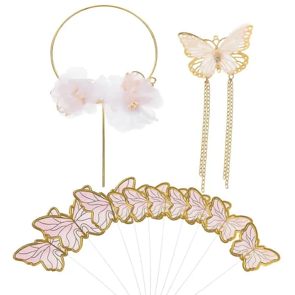 1 Set Fjäril Tårtdekoration Bröllop Födelsedagstårta Dekor Fest Tårtdekoration för Baby Shower SUMFZ078096