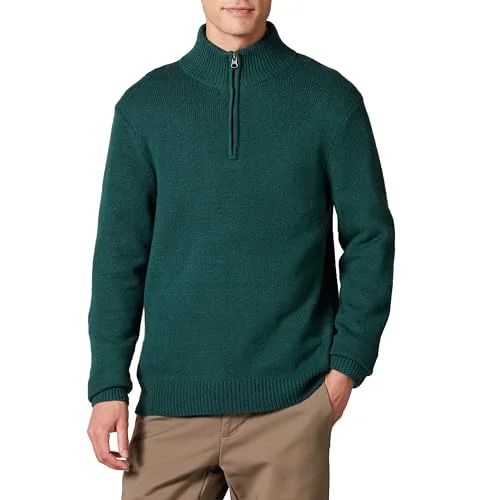 Amazon Essentials långärmad mjuk beröring kvartsblixtlås, skogsgrön, Medium 195111096926