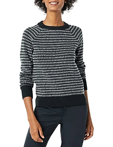 Amazon Essentials damtröja Soft Touch Crewneck ny tröja, svart kolvit rand, X Large 195111558387