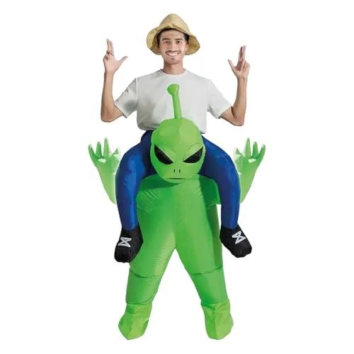 AirSuit® Inflatable Extraterrestrial Costume for Adult E.T. Alien Disguise One Size Only 100% Polyester Easy and Pleasant to Wear Resistant Inflating System Included OriginalCup® 3701488604304