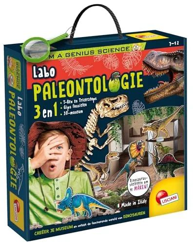 LISCIANI Jag är ett geni inom vetenskap paleontologilaboratorium vetenskapligt och pedagogiskt paket dinosaurier skelett att bygga om för barn från 7 till 12 år 8008324107056