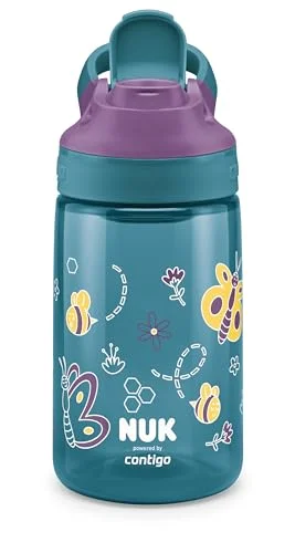 NUK By Contigo Easy Sip Cup Vattenflaska för barn (från 4 år) läckagesäker Tillverkad av slitstark tritan BPA fri diskmaskinssäker 420 ml natur 4008600434832