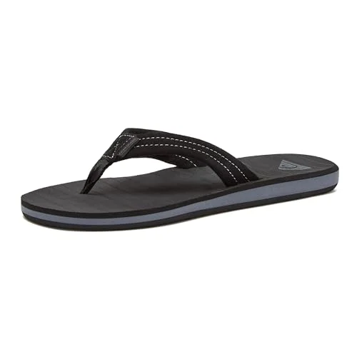 Quiksilver Carver Suede 3 punkter flip flop atletisk sandal för män, Massivsvart, 6 888256779556