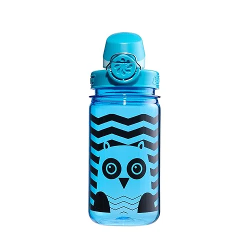 Nalgene Sustain Tritan vattenflaska för barn, BPA fri, med material av 50% plastavfall, läckagesäker, hållbar, karabinervänlig, återanvändbar, 340 ml, blå uggla 661195005494