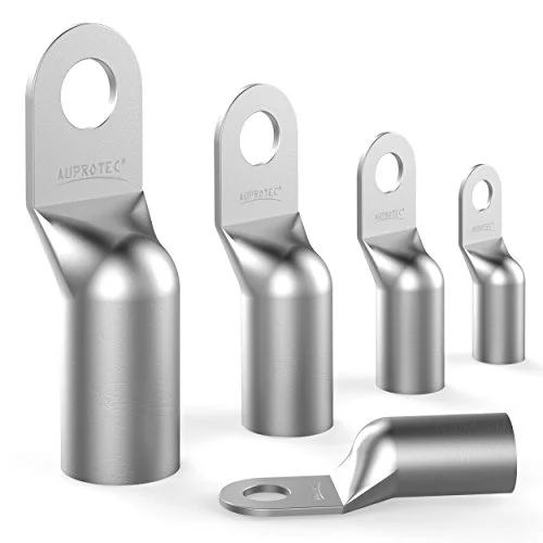 AUPROTEC 4 x rörkabelskor 10 mm² håldiameter M6 oisolerade SC kabelkontakter av koppar förtennad 4251315641389