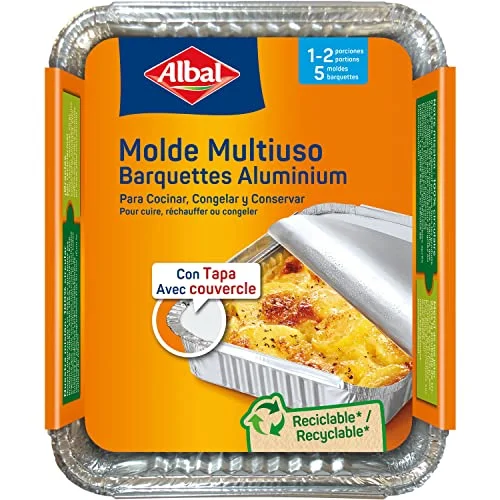 Albal 5 aluminiumbrickor 0,5 l snabb och jämn matlagning ugn grill 4008871202789